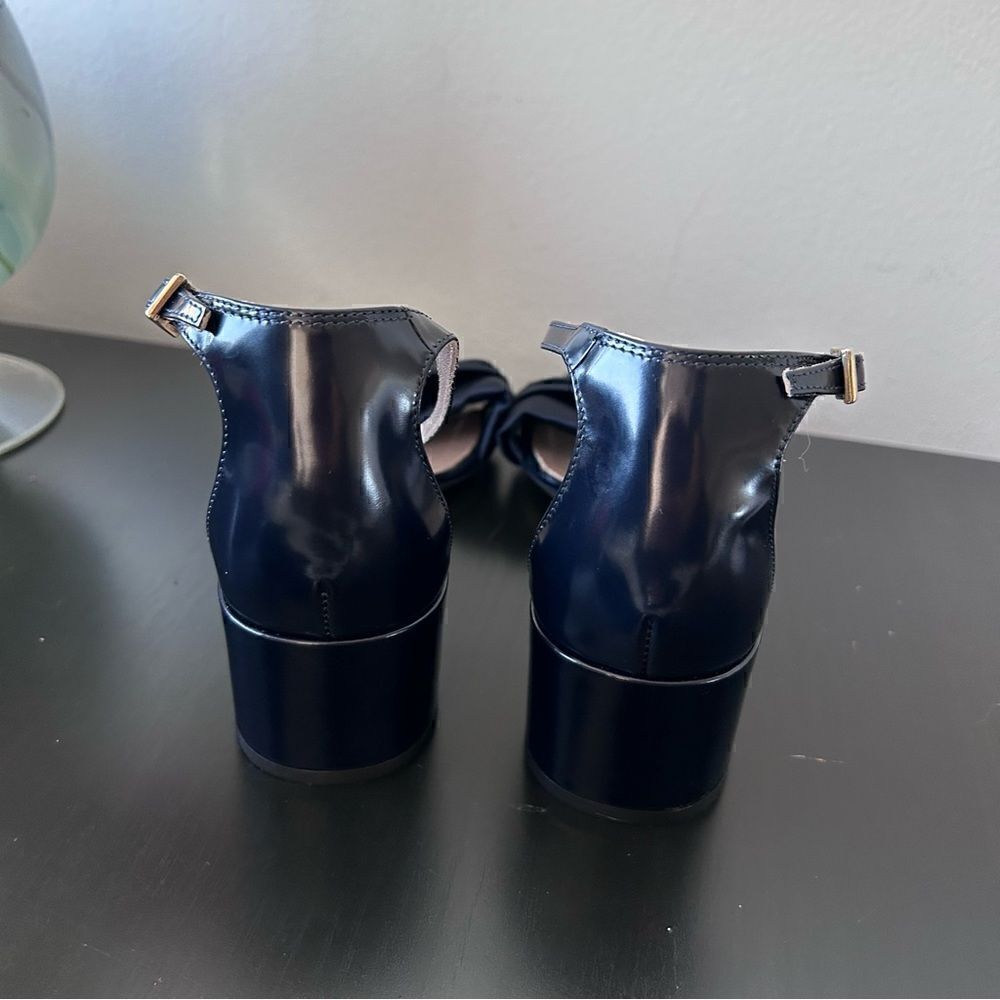 AGL Satin Top All leather sandals in navy blue - Picture 10 of 11